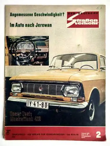 Der Deutsche Straßenverkehr 1975 Nr. 2 Angemessene Geschwindigkeit Zeitschrift