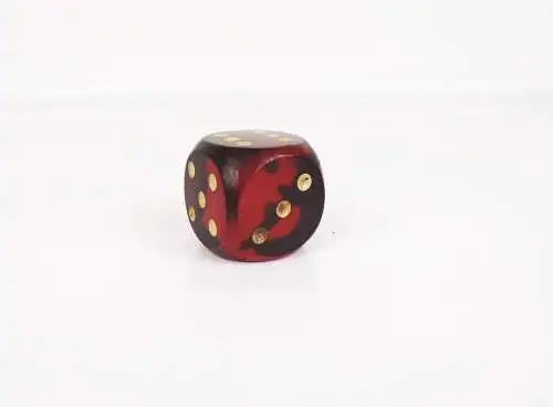 Kunstharz Würfel Rot 3,2 x 3,2 cm DDR