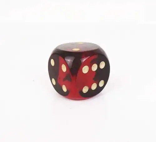 Kunstharz Würfel Rot 3,2 x 3,2 cm DDR