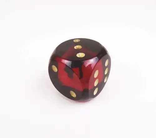Kunstharz Würfel Rot 3,2 x 3,2 cm DDR