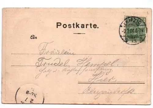 Glanz AK Leipzig Marktplatz 1900 violett 