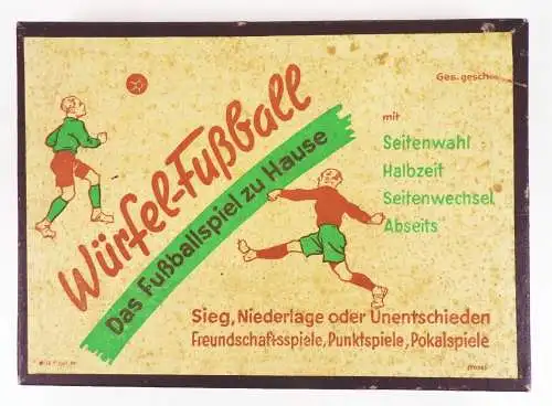 Würfel Fußball Fußballspiel um 1950 Vintage