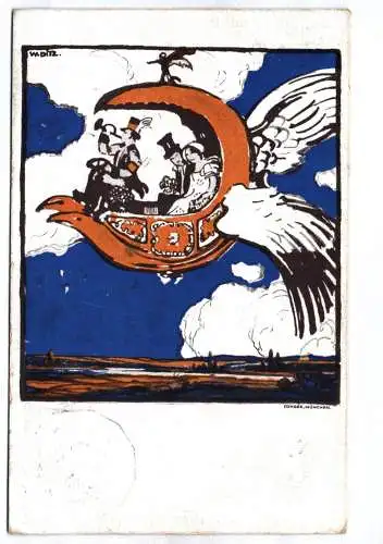 Bayern Flugpostkarte 1912 München nach Würzburg Ganzsache