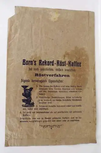 Papiertüte Reklame Reinhold Born Kolonialwaren Gotha um 1900
