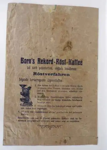 Papiertüte Reklame Reinhold Born Kolonialwaren Gotha um 1900