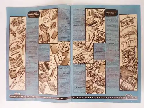 Altes Prospekt Rosenhain 1950 er Berlin Taschen Geschirr