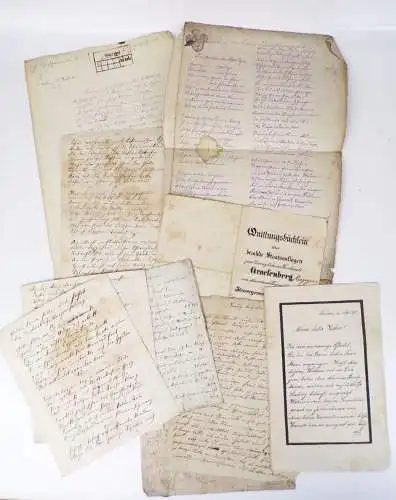 Konvolut Handschriften Dokumente Papiere Büttenpapier
