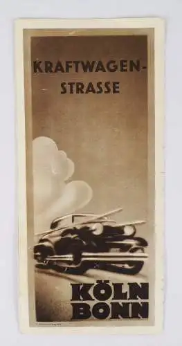 Altes Prospekt Kraftwagen Strasse Köln Bonn Automobilclub 1930 er Auto