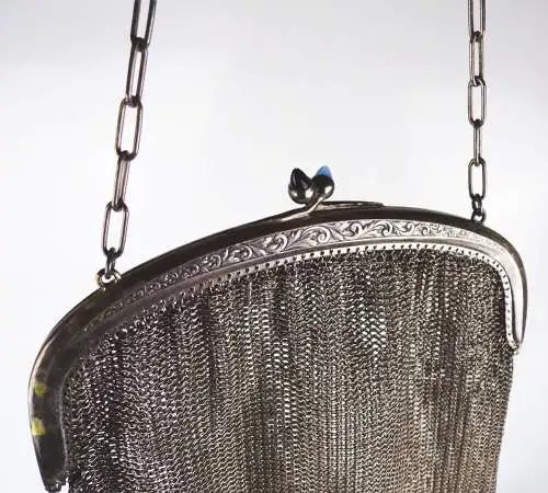 Handtasche Alpacca Abendtasche um 1900 Antik 