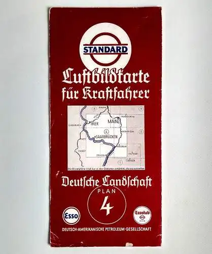 Standard Luftbildkarte f. Kraftfahrer Trier Mainz Saarbrücken Plan 4 Esso