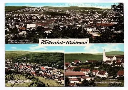 Ak Hüttental Weidenau Stadtmitte Neues Feld Dautenbach und Giersberg 1973