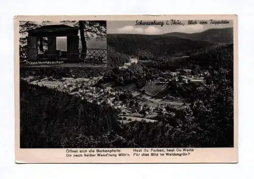 Ak Schwarzburg in Thüringen Blick vom Trippstein 1937