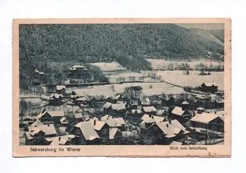 Ak Schwarzburg im Winter Blick vom Schloßberg