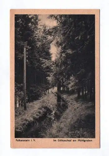 Ak Falkenstein im Vogtland Im Göltzschtal am Mühlgraben