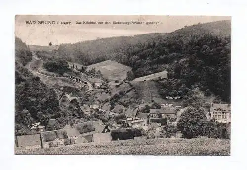 Ak Bad Grund im Harz Das Kelchtal von den Eichelberg Wiesen gesehen 1908