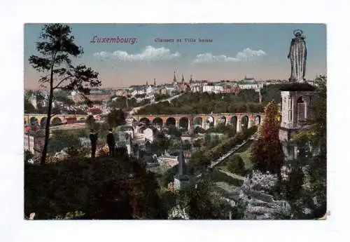 Künstler Ak Luxembourg Clausen et Ville haute 1921