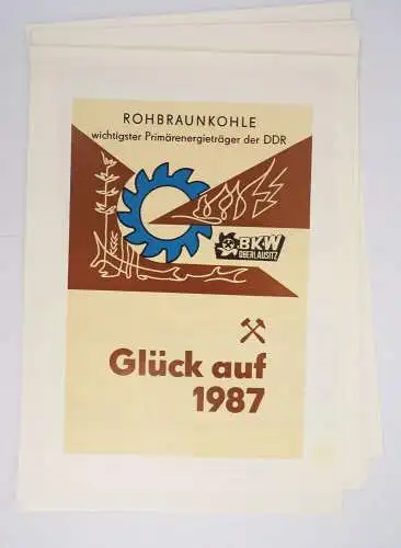 Kalender DDR BKW Oberlausitz Tagebau Bergbau 1987 vintage 