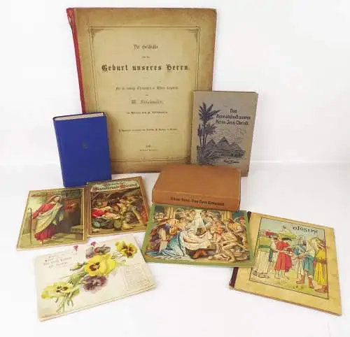 Bücher Sammlung Christen Kirche Religion Bibel Kalender Antik