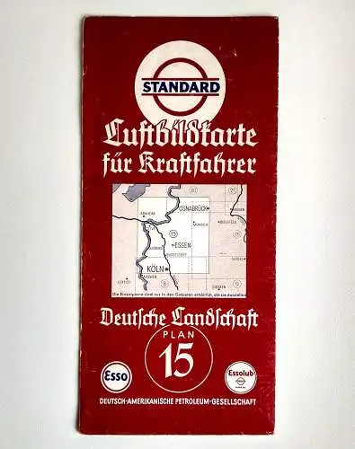 Esso Standard Luftbildkarte für Kraftfahrer Plan 15 Ruhrgebiet und Niederrhein