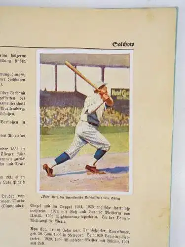 Handbuch des Sports 1932 Sammelbilderalbum mit Babe Ruth