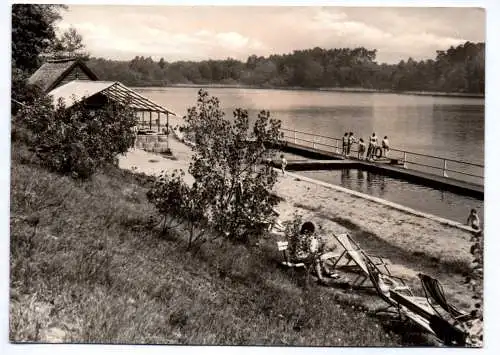 Foto Ak Templin Freibad am Lübbesee 1977