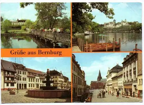 Ak Grüße aus Bernburg 1988 Blick zum Schloß Thälmannplatz