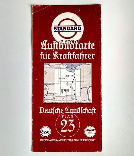 Esso Standard Luftbildkarte Plan 23 Stettin Berlin Die Mark und Pommern