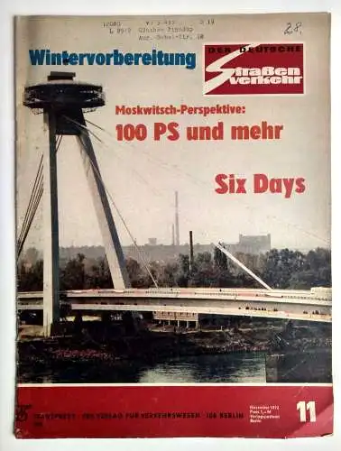 Zeitschrift Der Deutsche Straßenverkehr DDR 1972 Nr. 11 Wintervorbereitung