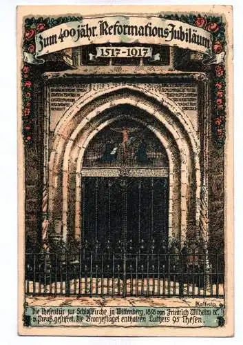 Künstler Ak Wittenberg Schloßkirche Kallista