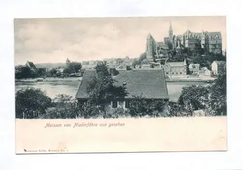 Ak Meissen von Niederfähre aus gesehen