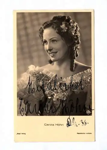 ufa Star Carola Höhn Ross Verlag Original Autogrammkarte Echtfoto