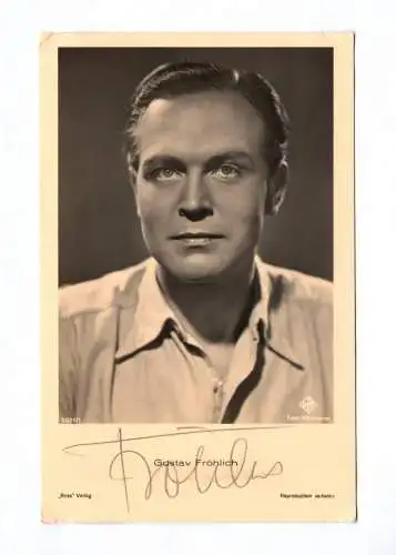 Gustav Fröhlich um 1940 ufa Star Autogrammkarte Ross Verlag Echtfoto Autogramm