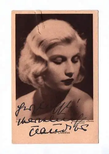 Original Autogramm Marie Luise Claudius Autogrammkarte
