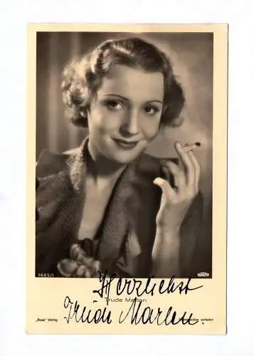 Trude Marlen Autogramm um 1940 Ross Verlag alte Autogrammkarte