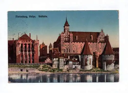 Künstler Ak Marienburg Westpreussen Westseite Preußen