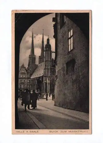 Ak Halle an der Saale Blick zum Marktplatz 1934