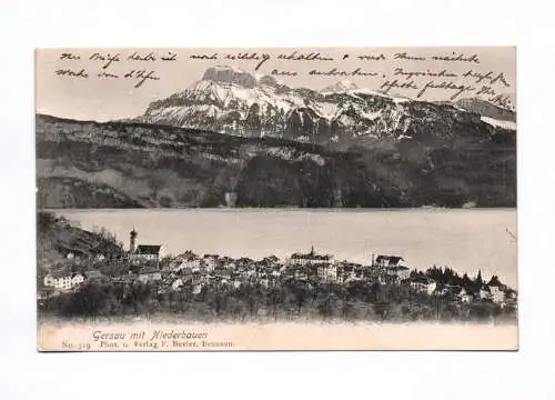 Ak Gersau mit Niederbauen 1905
