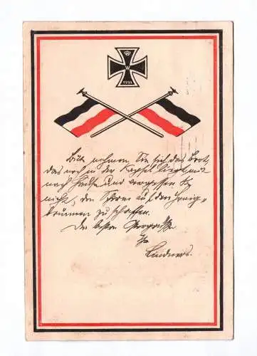 Patriotika Ak 1 Wk 1915 Fahnen Eisernes Kreuz