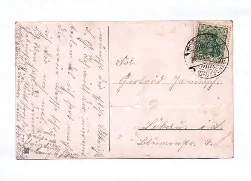 Ak Fröhliche Ostern Henne und Hahn mit Küken 1916