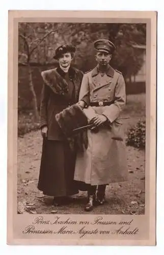 Ak Prinz Joachim von Preussen Prinzessin Marie Auguste von Anhalt