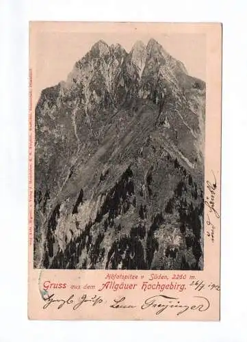 Ak Gruss aus dem Allgäuer Hochgebirge 1902 Höfatspitze