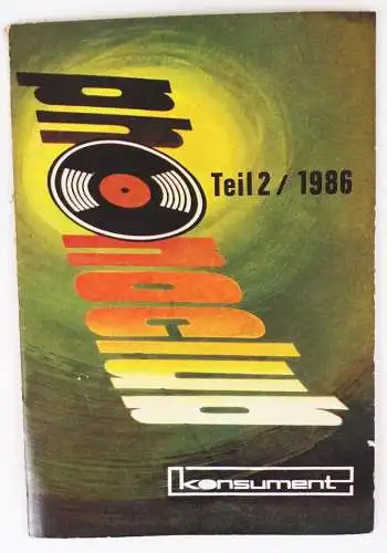 Phonoclub Konsument Teil 2  1986 Schallplatten Katalog Vinyl DDR GDR