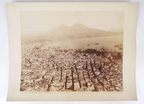 Albumin Napoli Italien Panorama S Martino um 1890 Vesuv Vulkan