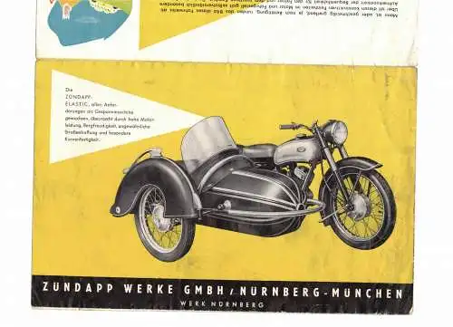 Altes Prospekt Zündapp Elastic Motorrad ! (D8