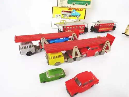 Modellautos Espewe Permot Konvolut meist H0 Straßenbahn LKW Autos PKW