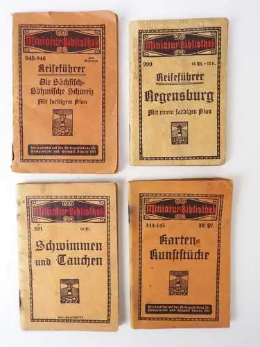 Miniatur Bibliothek Schwimmen und Tauchen Regensburg Böhmische Schweiz Karten