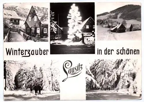 Ak Winterzauber in der schönen Lausitz Zittau 1965