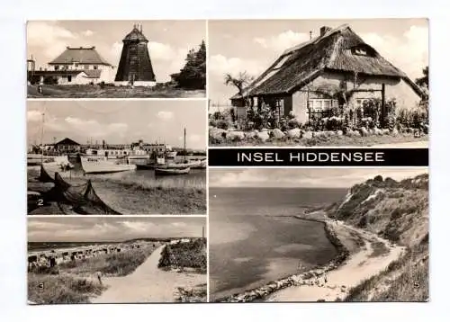 Ak Insel Hiddensee 1974 Zwischen Kloster und Vitte Strand Hafen Blaue Scheune