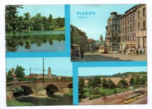 Ak Plauen Vogtland Stadtpark Dr. Külz Brücke 1966 Platz der Roten Armee