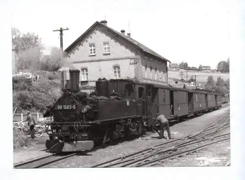 Foto Dampflok 99 1583-6 Eisenbahn Wolkenstein Jöhstadt Schmalspurbahn